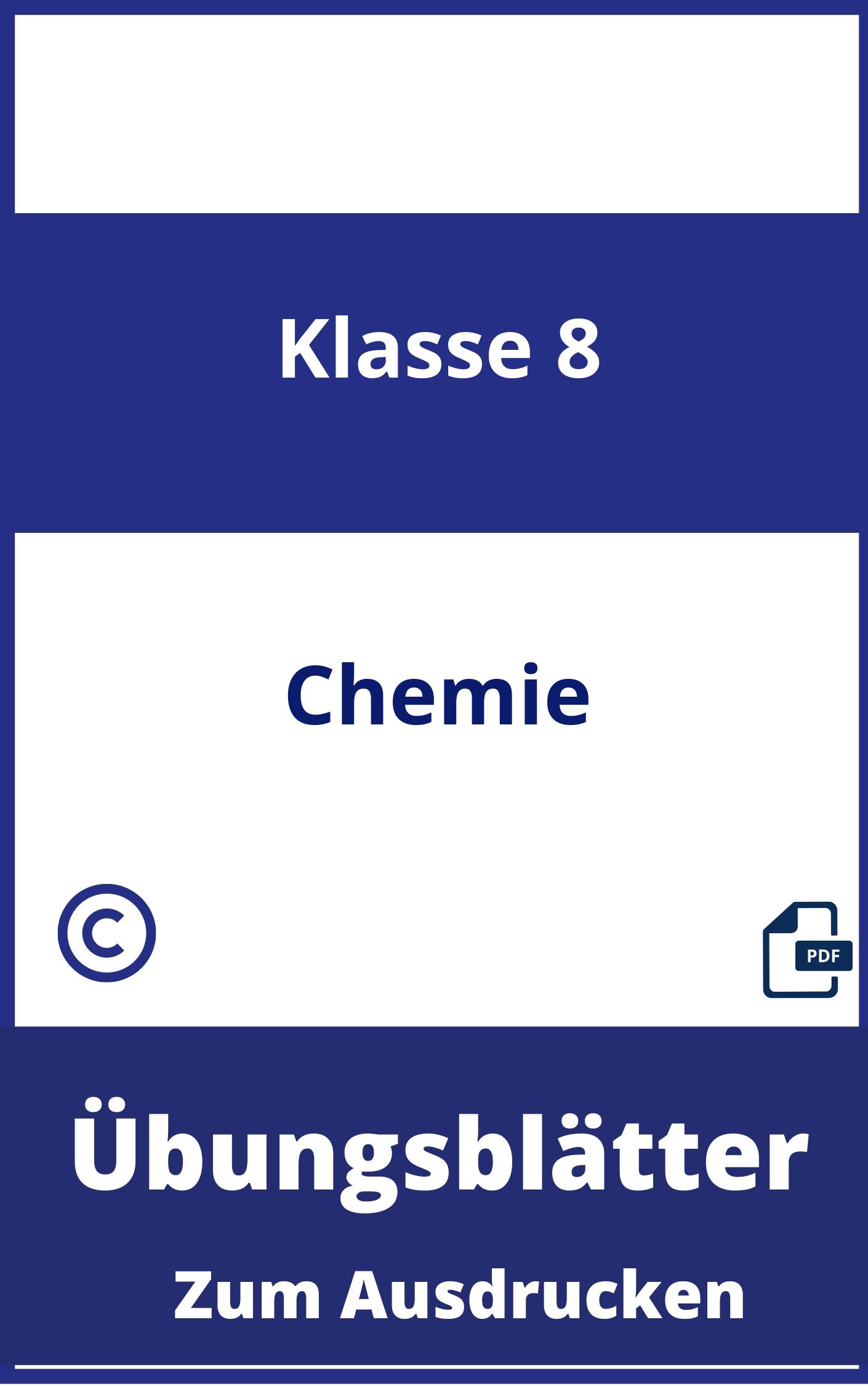 Chemie Übungsblätter Klasse 8