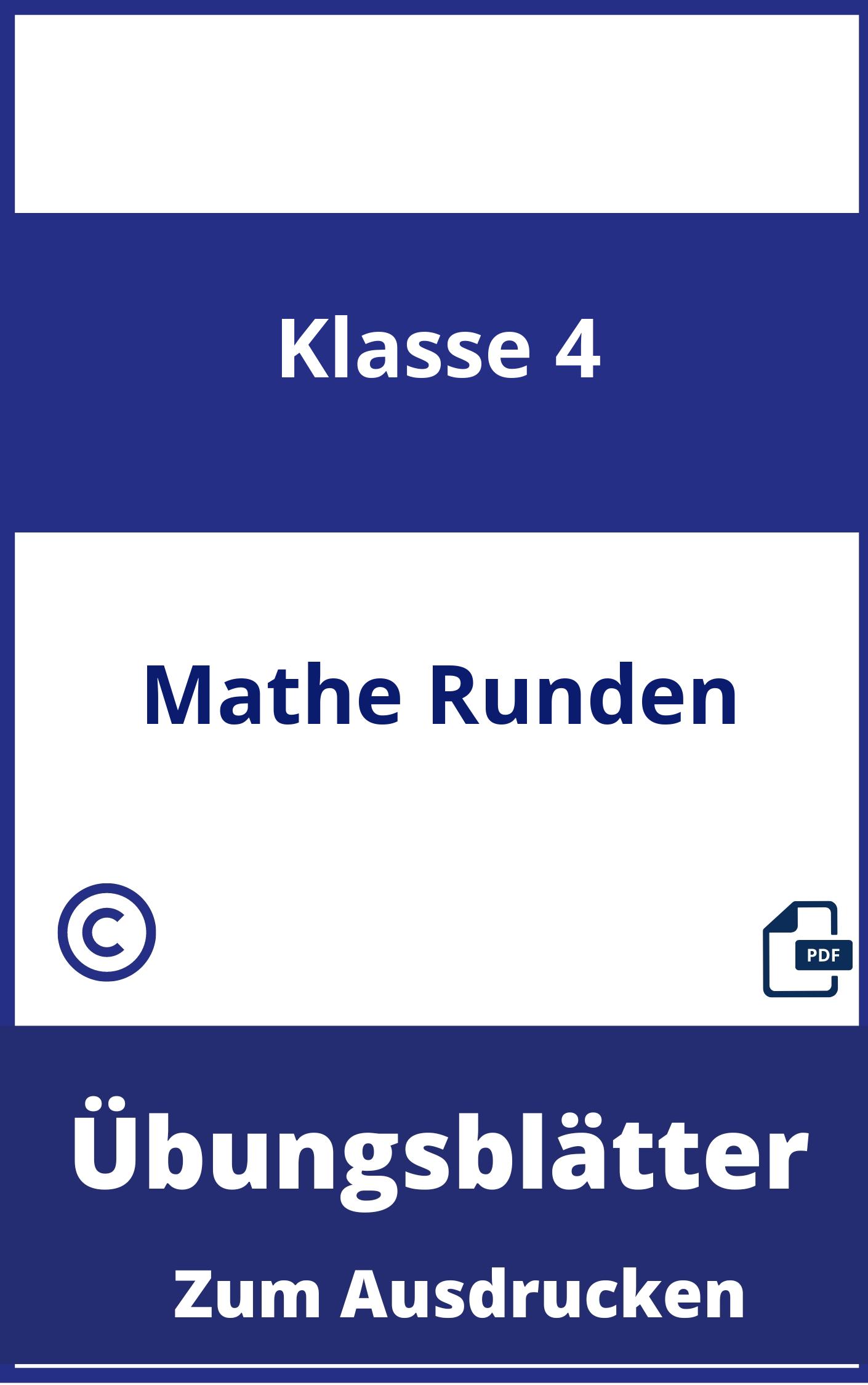 Mathe 4 Klasse Runden Übungsblätter