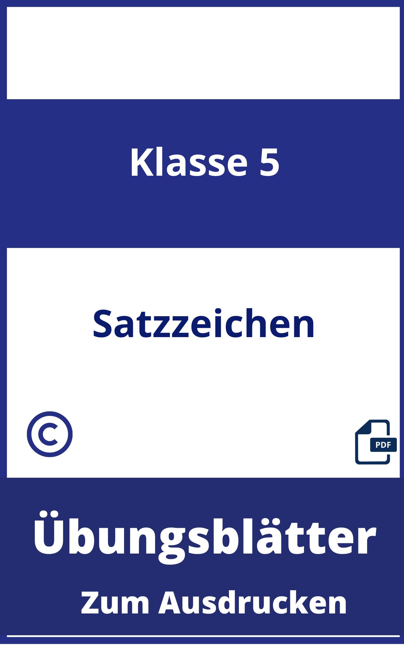 Satzzeichen 5 Klasse Übungsblätter