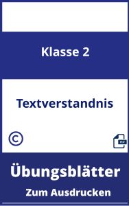 Textverständnis 2 Klasse Übungsblätter