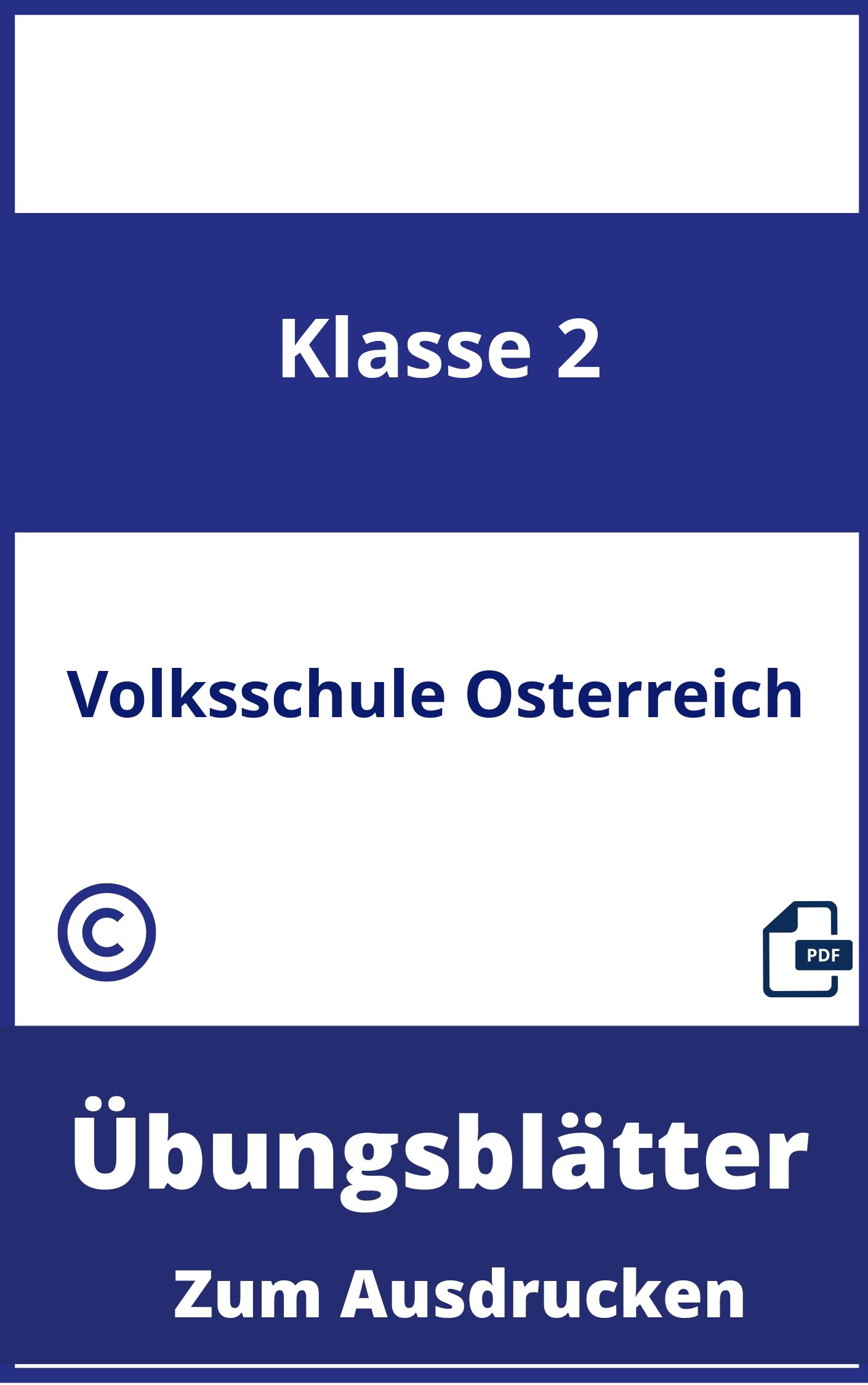 Übungsblätter 2 Klasse Volksschule Österreich