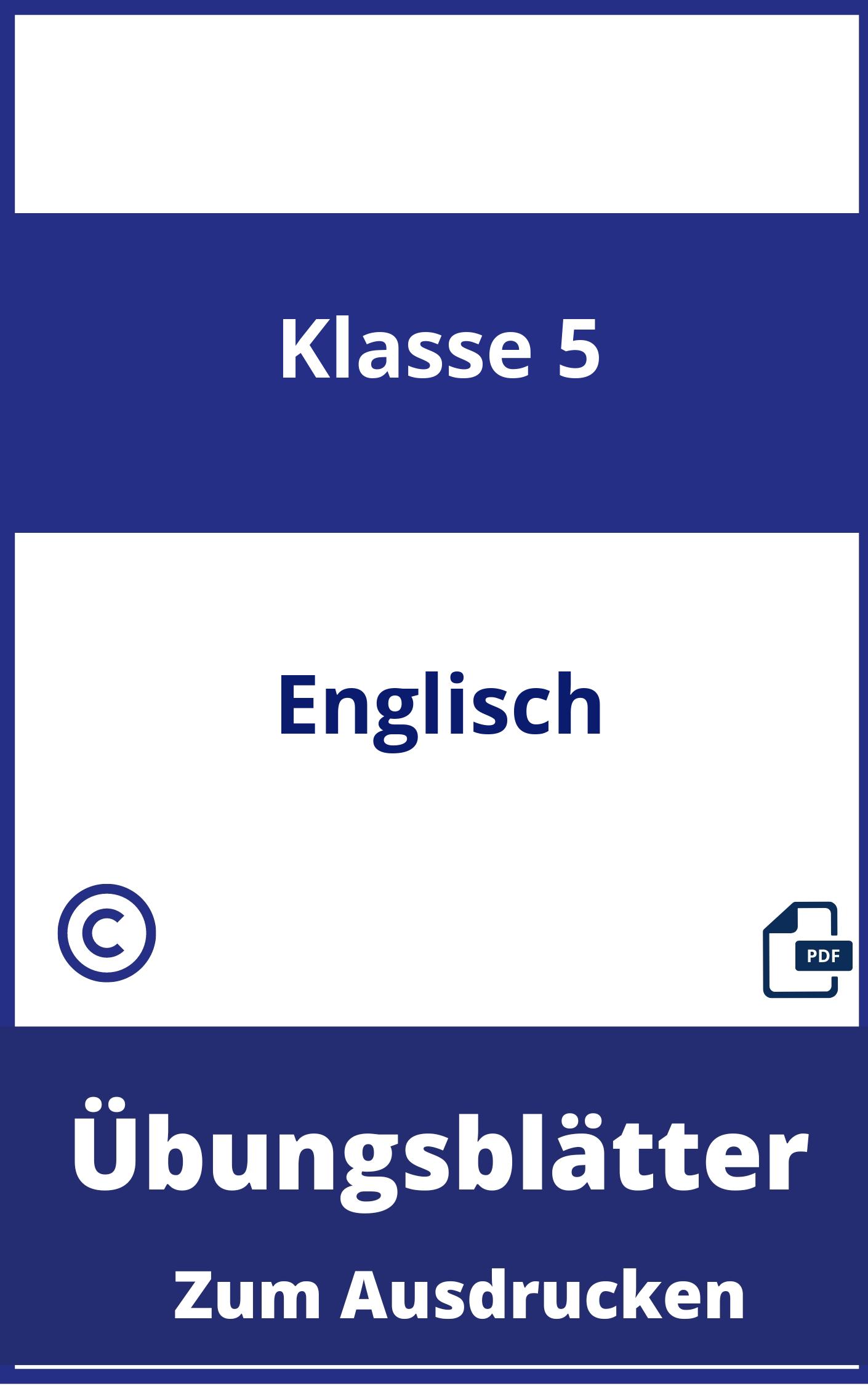 Übungsblätter 5. Klasse Englisch