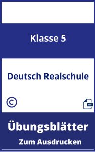 Übungsblätter Deutsch 5. Klasse Realschule