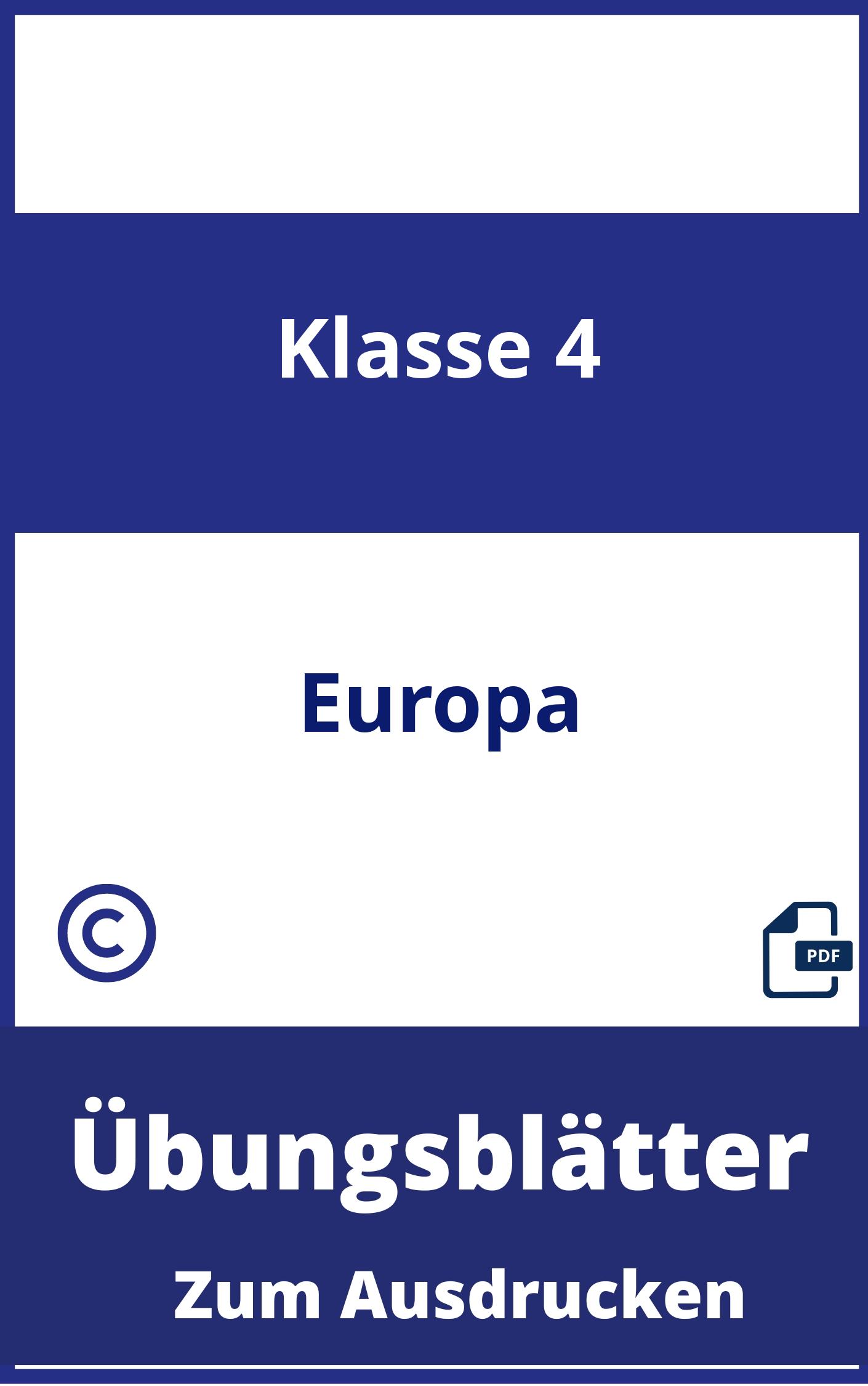 Übungsblätter Europa 4. Klasse