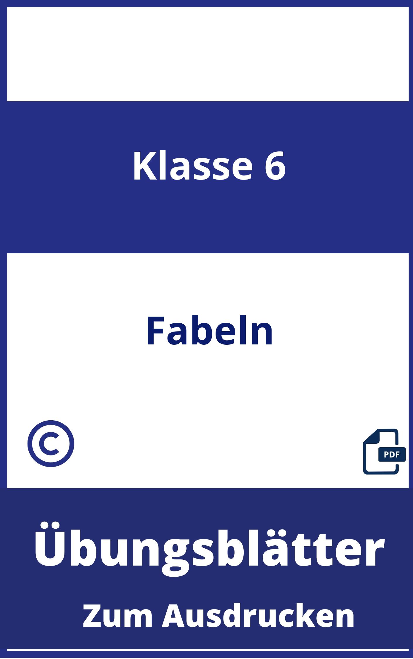 Übungsblätter Fabeln 6. Klasse