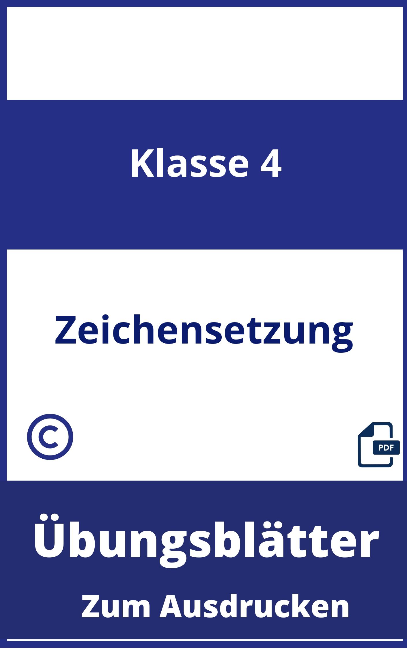 Übungsblätter Zeichensetzung 4. Klasse