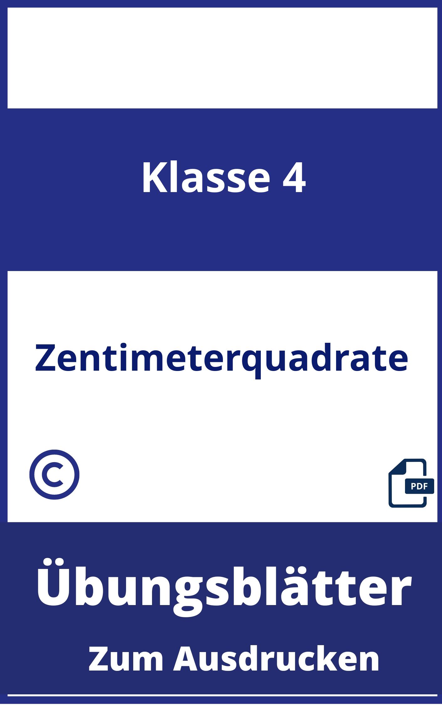 Zentimeterquadrate 4. Klasse Übungsblätter